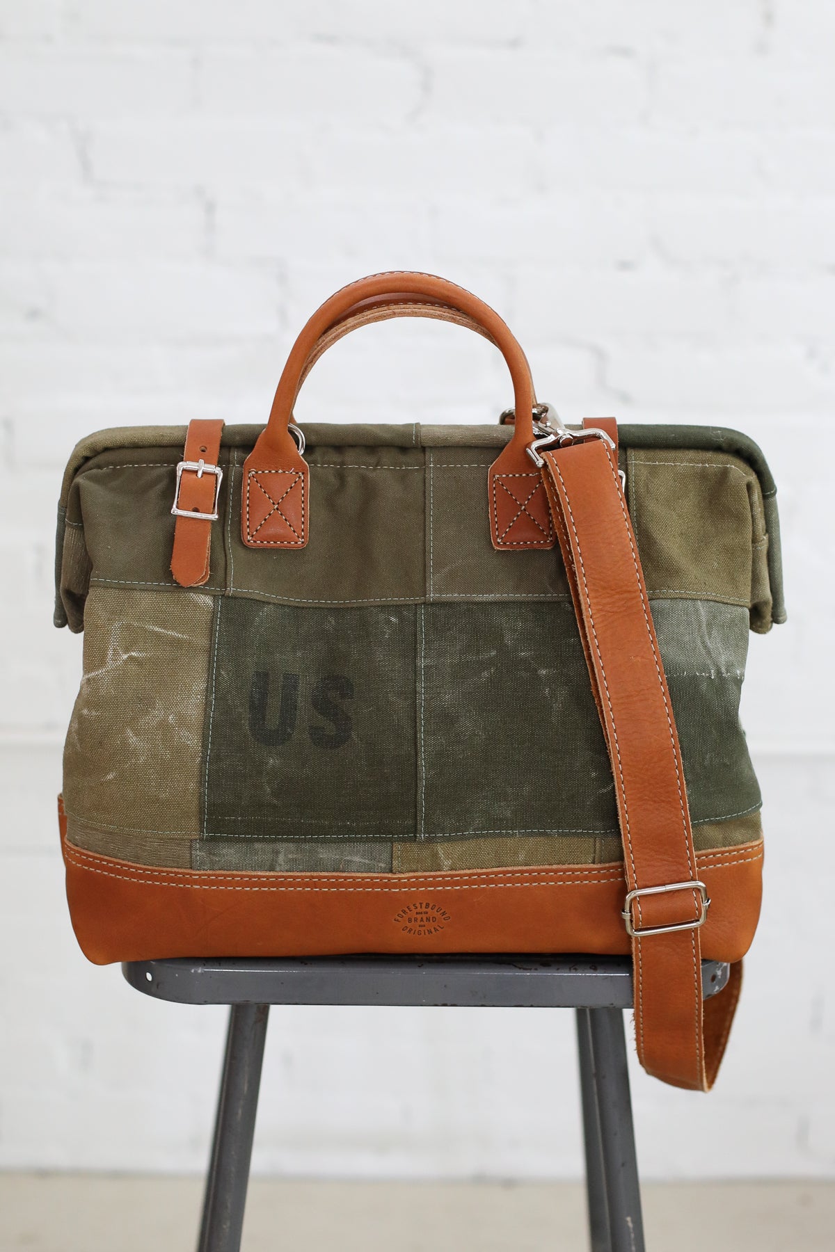 1940's era Salvaged Canvas Carryall