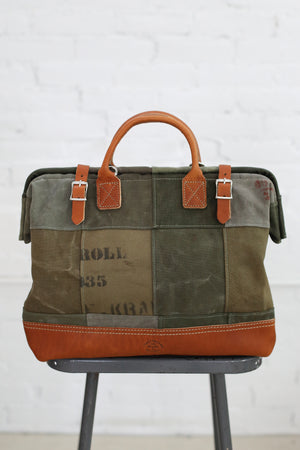 WWII era Salvaged Canvas Carryall