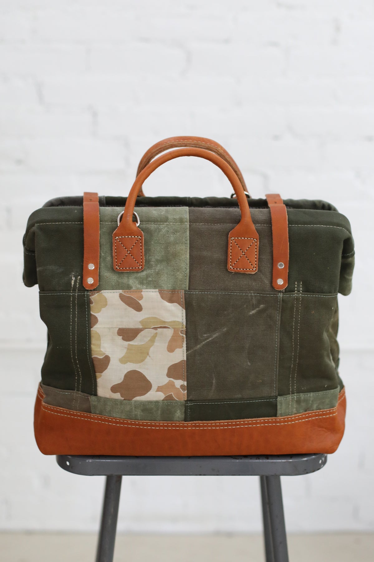 WWII era Salvaged Canvas Carryall