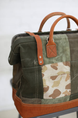 WWII era Salvaged Canvas Carryall