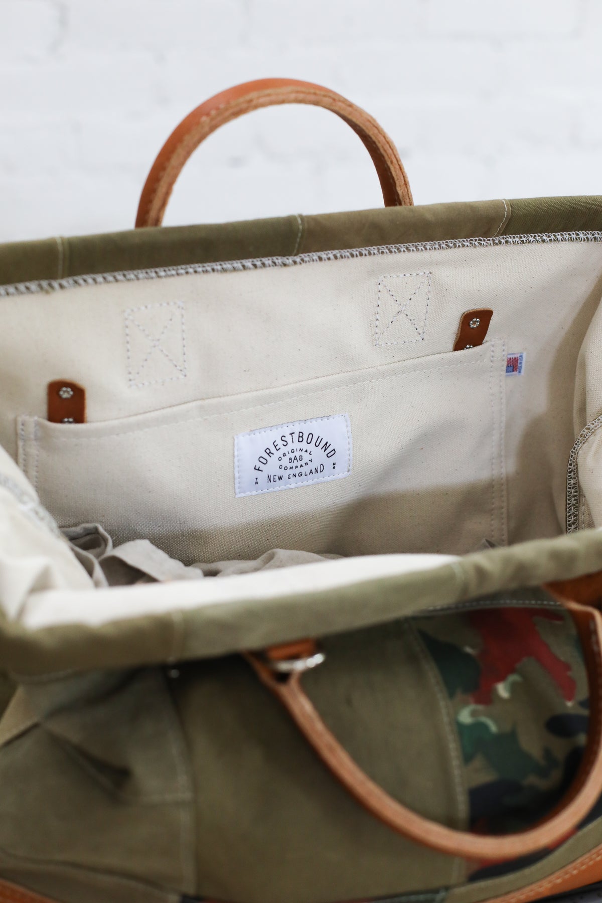 WWII era Salvaged Canvas Patchwork Carryall