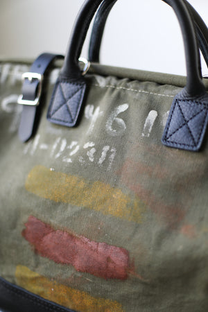 WWII era Salvaged Canvas Carryall