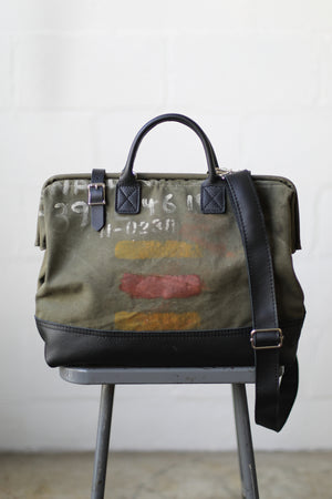 WWII era Salvaged Canvas Carryall