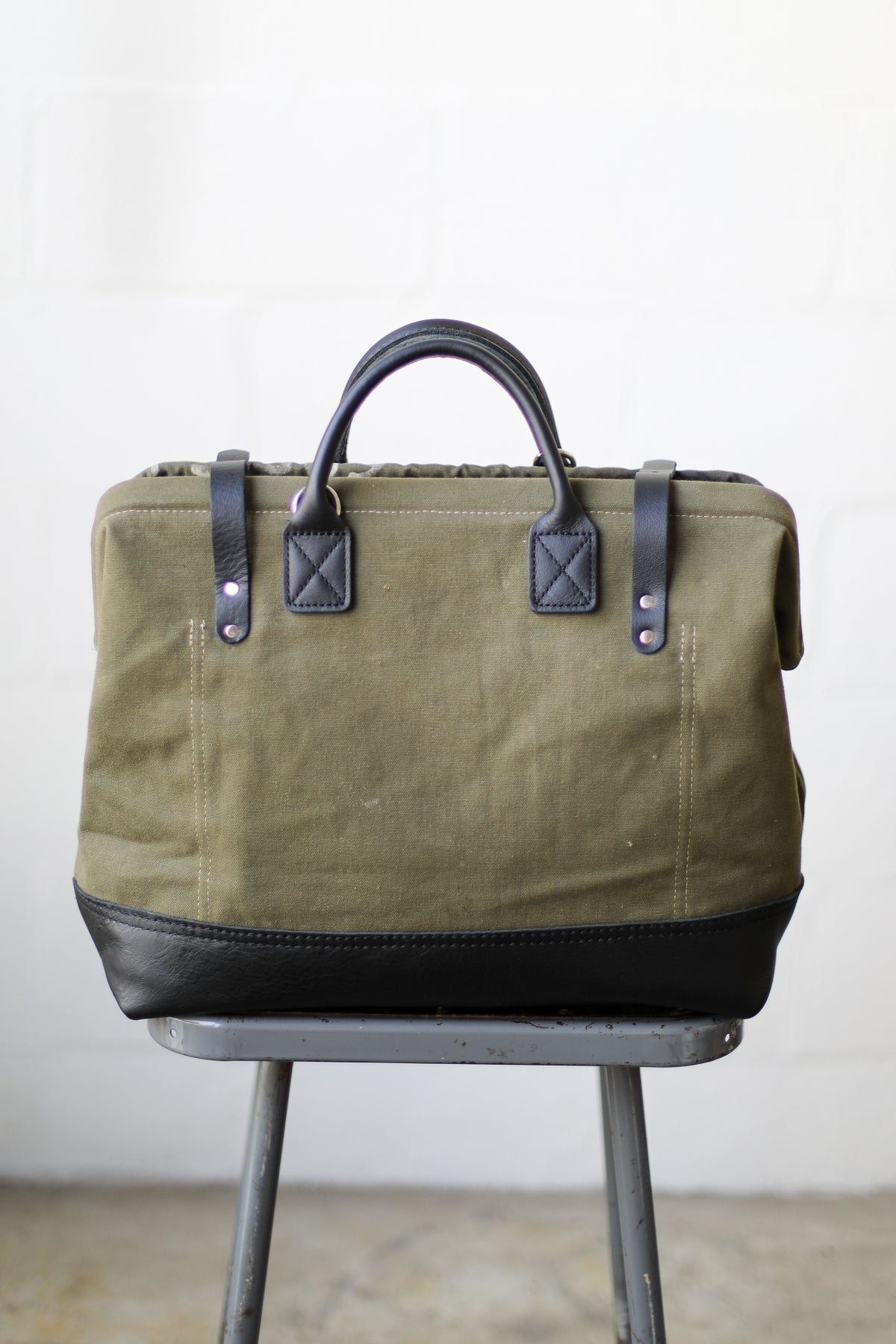 WWII era Salvaged Canvas Carryall