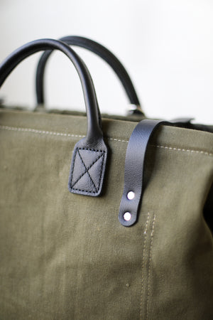 WWII era Salvaged Canvas Carryall