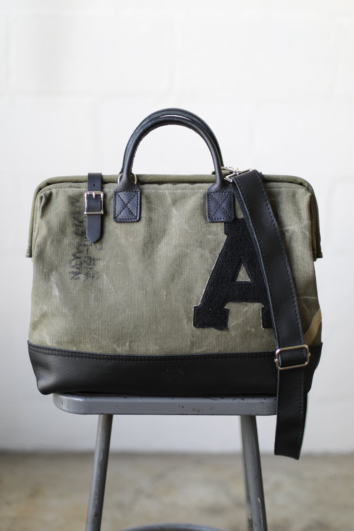 1940's era Salvaged Canvas Carryall