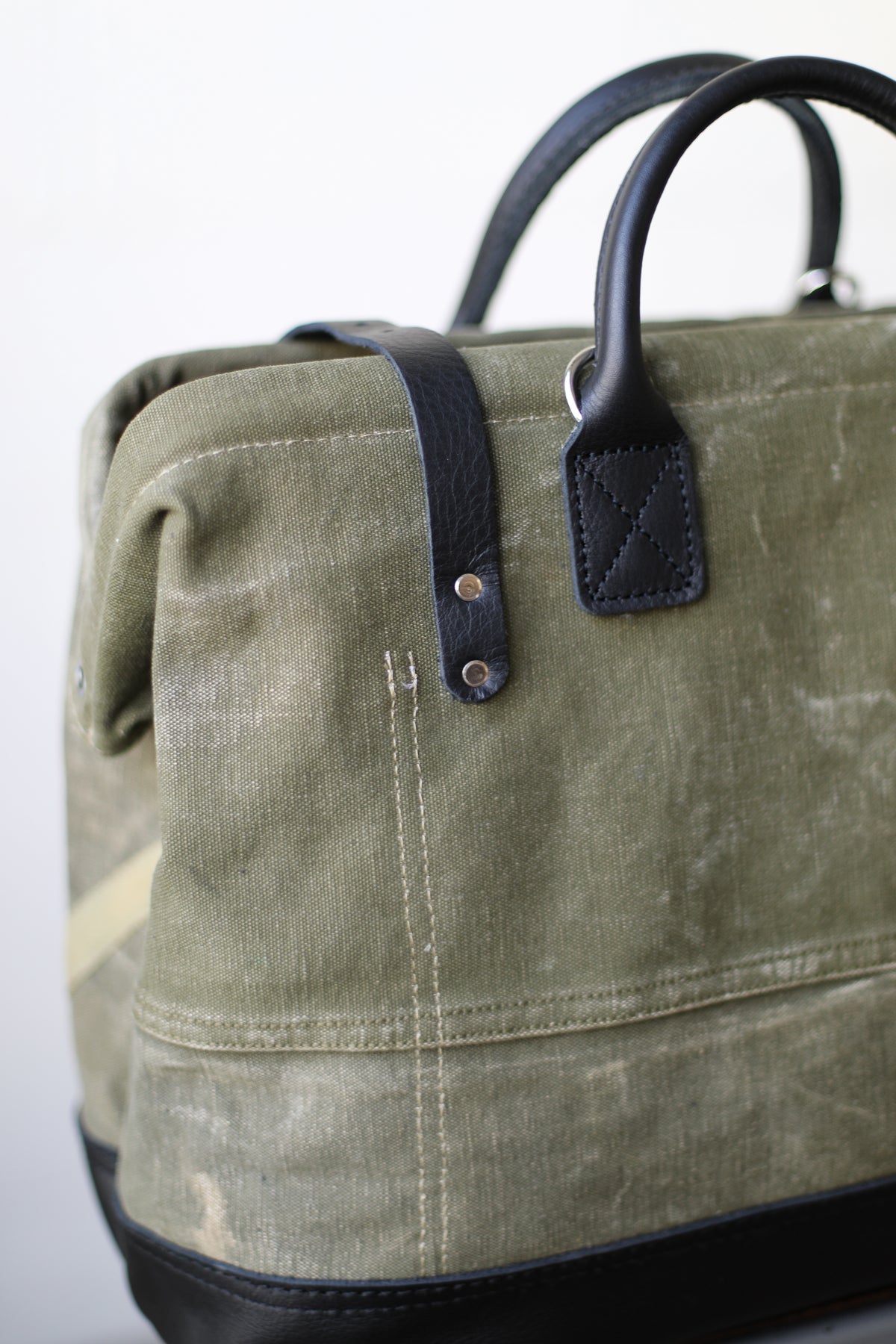 1940's era Salvaged Canvas Carryall