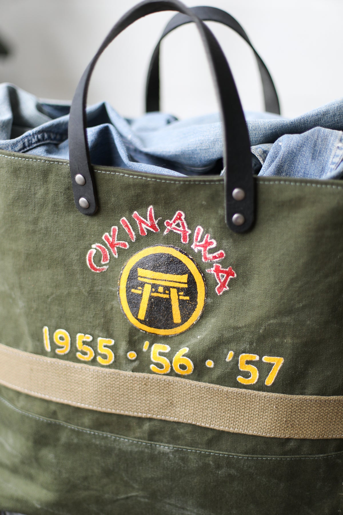 1950's era Military Canvas Tote Bag