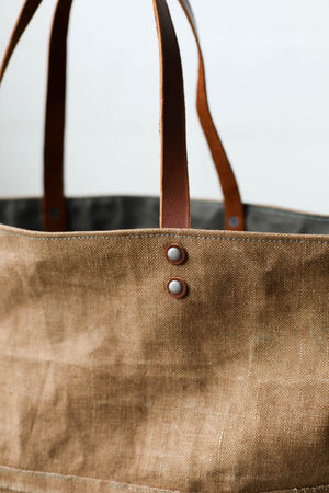 1930's era Salvaged Linen Tote Bag