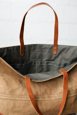 1930's era Salvaged Linen Tote Bag