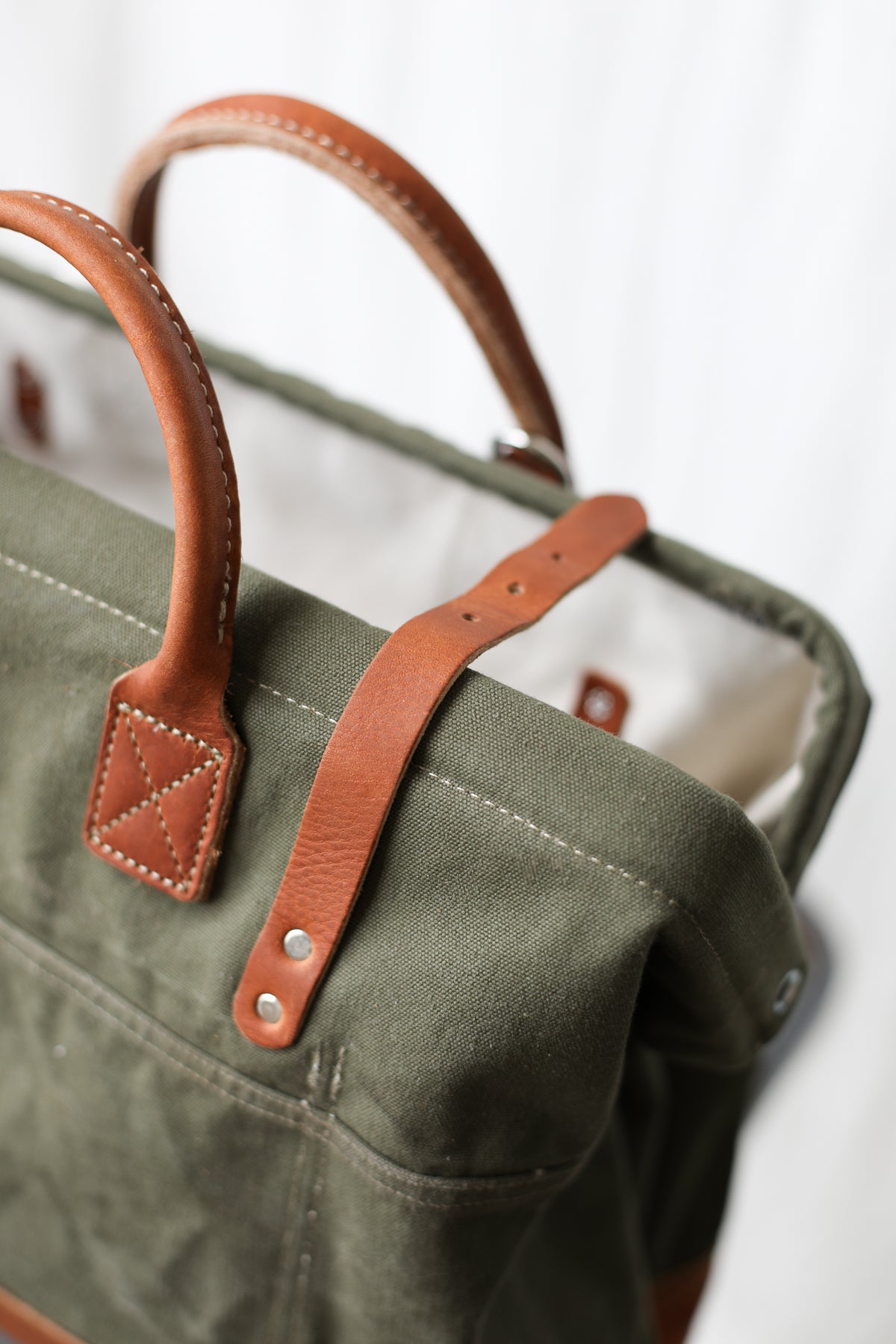 1940's era Salvaged Canvas Carryall