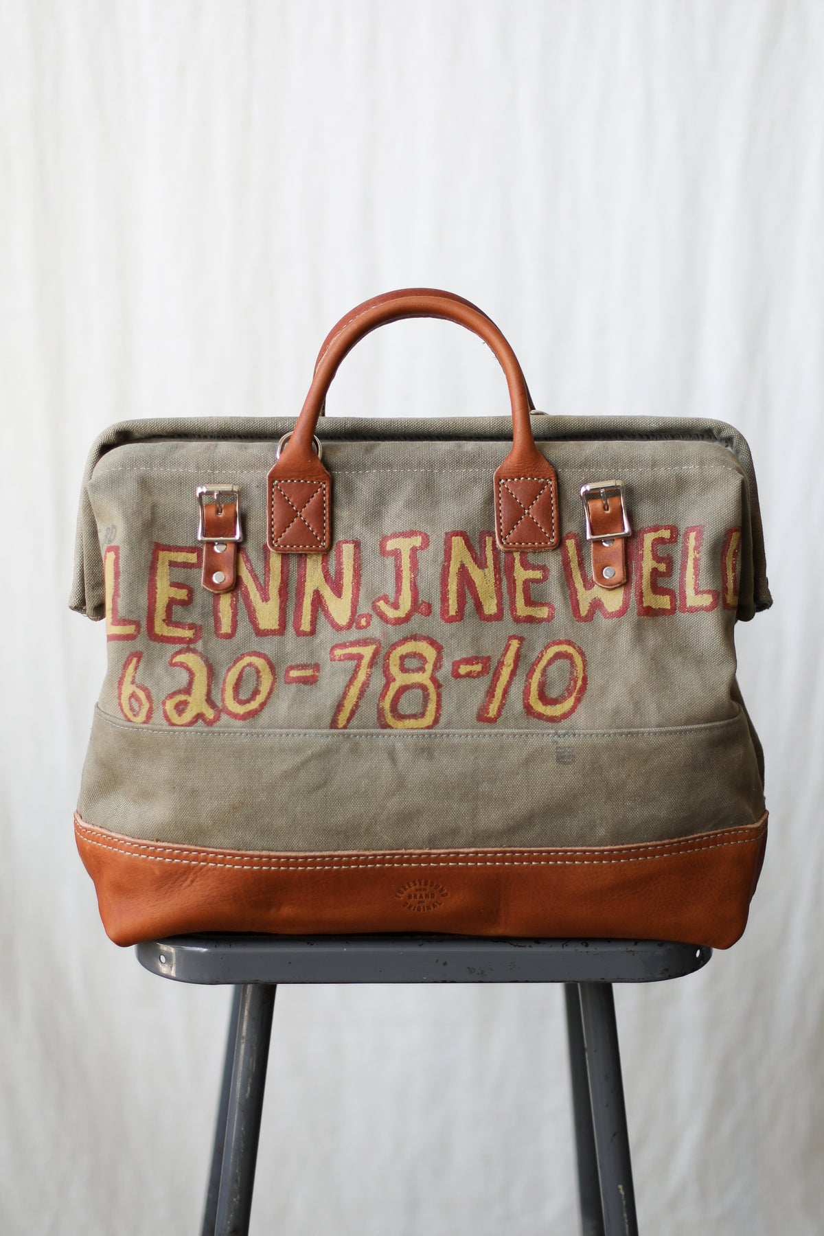 WWII era Salvaged Canvas Carryall