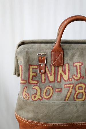 WWII era Salvaged Canvas Carryall