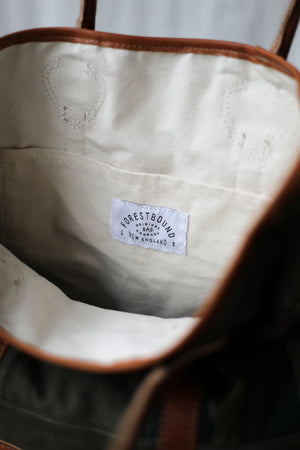 WWII era Salvaged Canvas Patchwork Tote Bag