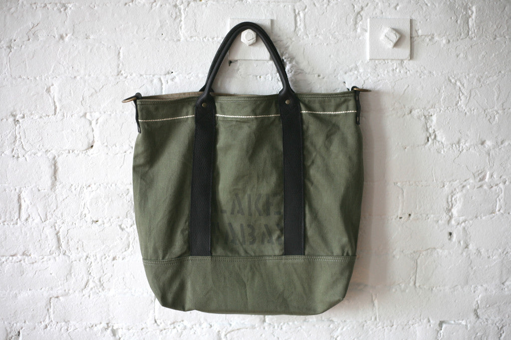 1950's era Cotton & Leather Carryall - SOLD