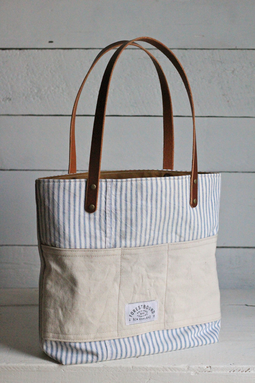 1950's era Ticking Fabric Pocket Tote Bag – FORESTBOUND