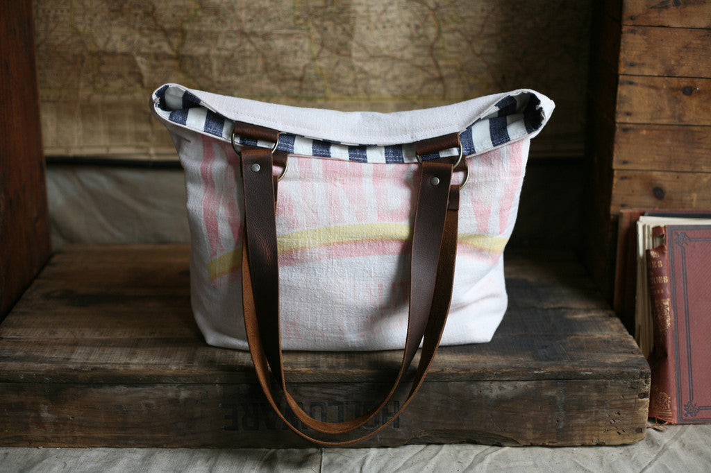 1940's era Feedsack Tote Bag - SOLD