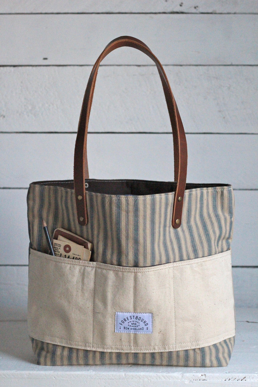 1950's era Ticking Fabric Pocket Tote Bag – FORESTBOUND